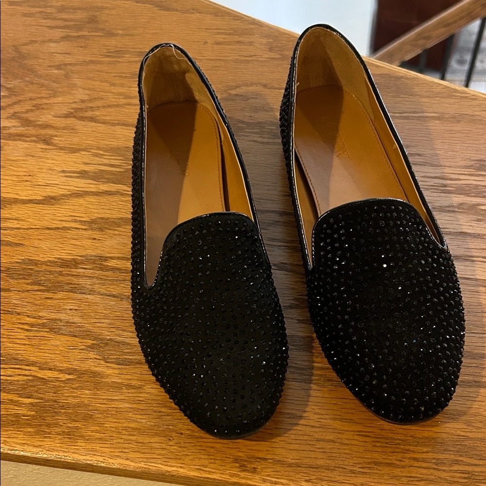 JCrew Elegant Black Studded Women's Loafers 8.5